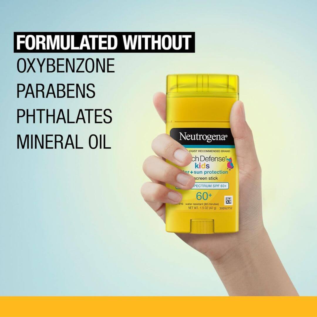 Neutrogena Kids Beach Defense SPF 60+ Water + Sun Protection Sunscreen Stick 42g,086800066460