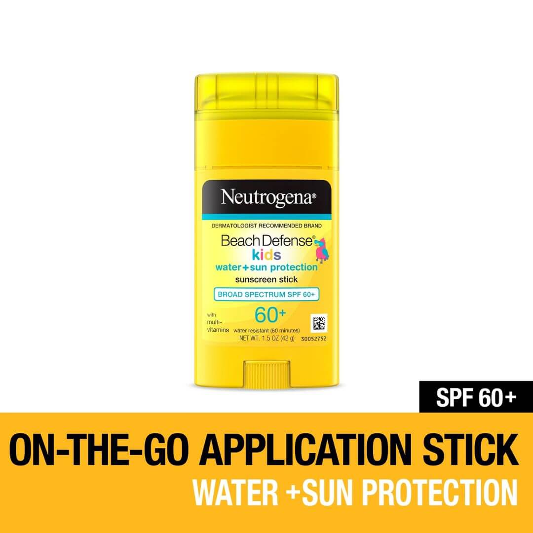 Neutrogena Kids Beach Defense SPF 60+ Water + Sun Protection Sunscreen Stick 42g,086800066460