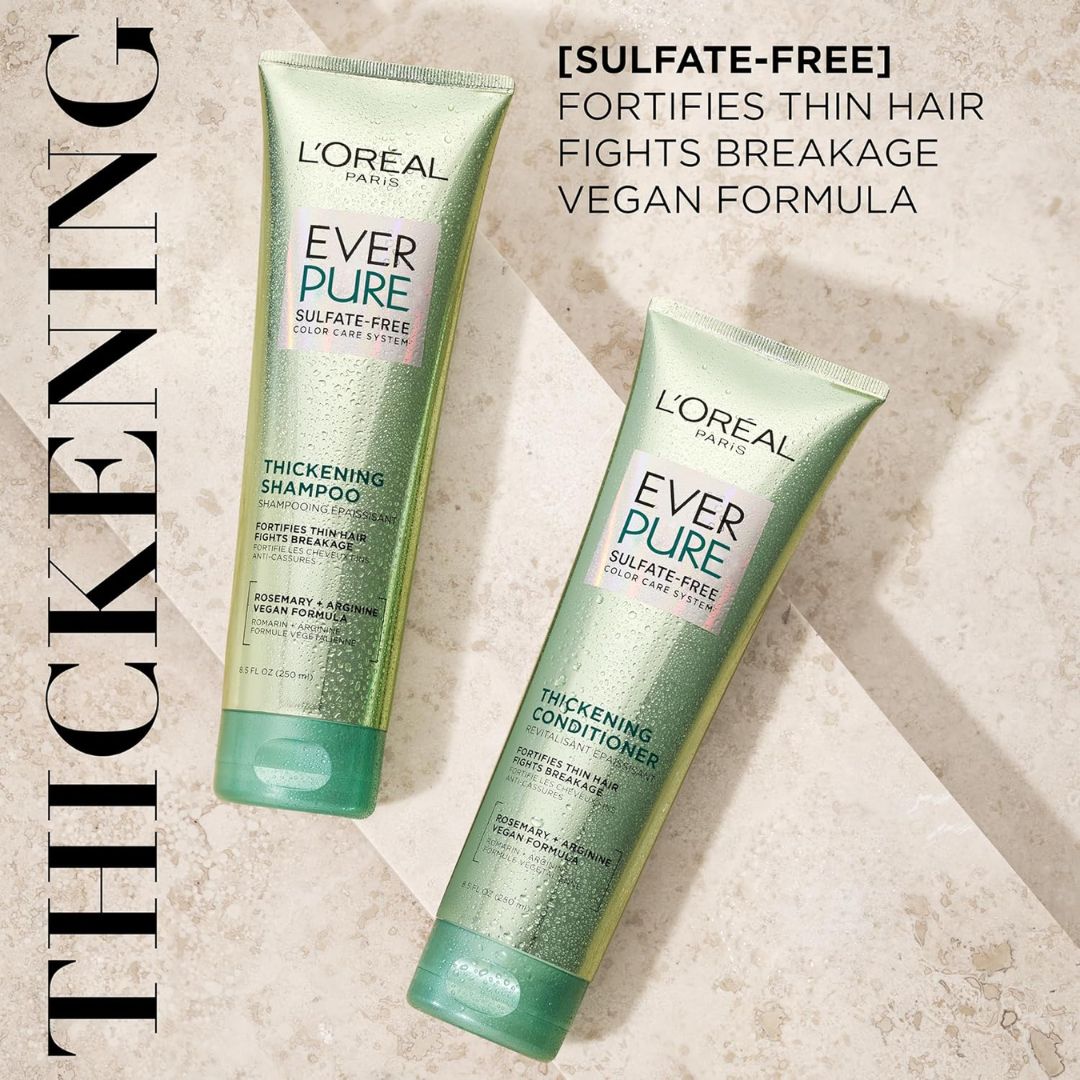 L'Oreal Paris Ever Pure Sulfate-Free Rosemary + Arginine Thickening Shampoo 250ml,071249341322