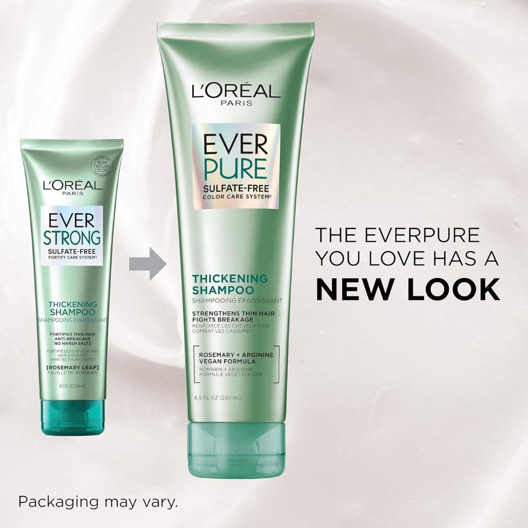 L'Oreal Paris Ever Pure Sulfate-Free Rosemary + Arginine Thickening Shampoo 250ml,071249341322