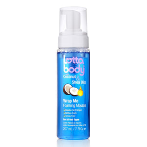 Creme of Nature Lottabody Coconut Oil And Shea Wrap Me Foaming Curl Mousse , Creates Soft Wraps, Hair Mousse For Curly Hair, Defines Curls, Anti Frizz, 7 Fl Oz