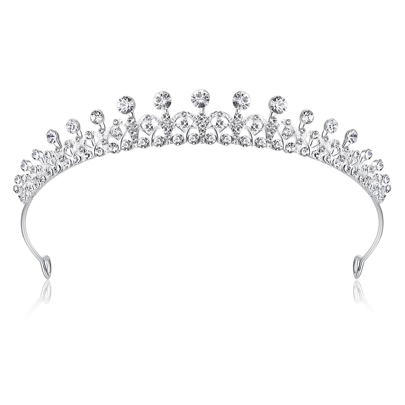 Lovelyshop Ribbon Shape Crystal Princess Bridal Alloy Tiara For Younger Woman In Party Wedding Quinceanera,