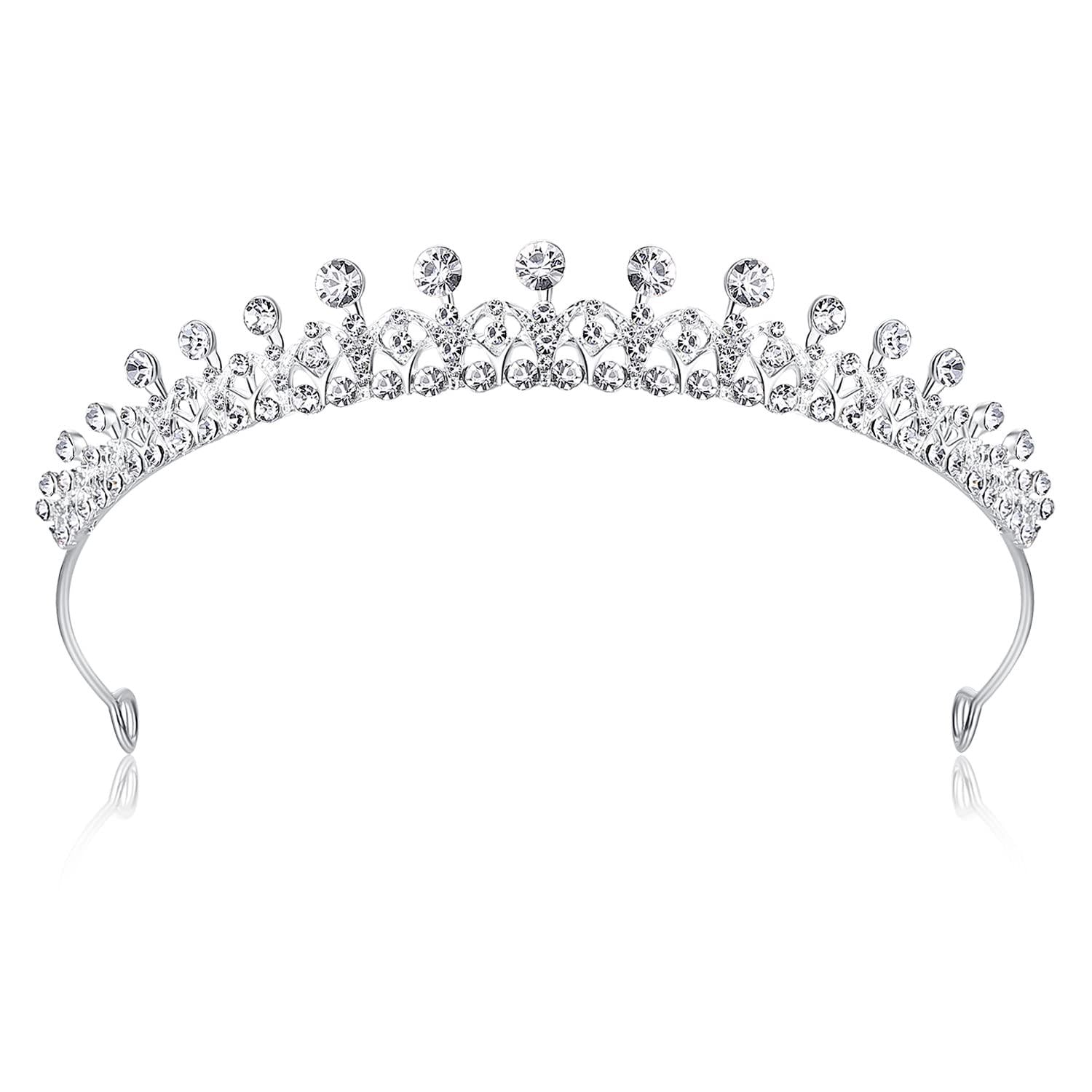 Lovelyshop Ribbon Shape Crystal Princess Bridal Alloy Tiara For Younger Woman In Party Wedding Quinceanera,