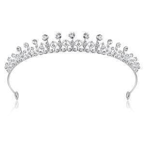 Lovelyshop Ribbon Shape Crystal Princess Bridal Alloy Tiara For Younger Woman In Party Wedding Quinceanera,