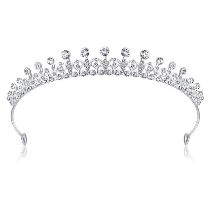 Lovelyshop Ribbon Shape Crystal Princess Bridal Alloy Tiara For Younger Woman In Party Wedding Quinceanera,