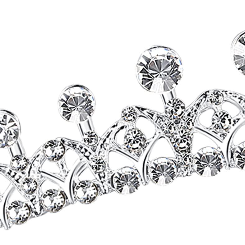 Lovelyshop Ribbon Shape Crystal Princess Bridal Alloy Tiara For Younger Woman In Party Wedding Quinceanera,