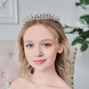 Lovelyshop Shinny Zircons Delicate Royal Bridal Alloy Tiara For Younger Woman In Wedding Party Quinceanera,