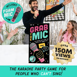 Lucky Egg Grab the Mic Karaoke Game, 2–10 Players, 8+, Family Singing Game with 250 Lyrics & 125 Cards, Party Game Gift