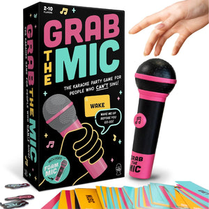 Lucky Egg Grab the Mic Karaoke Game, 2–10 Players, 8+, Family Singing Game with 250 Lyrics & 125 Cards, Party Game Gift