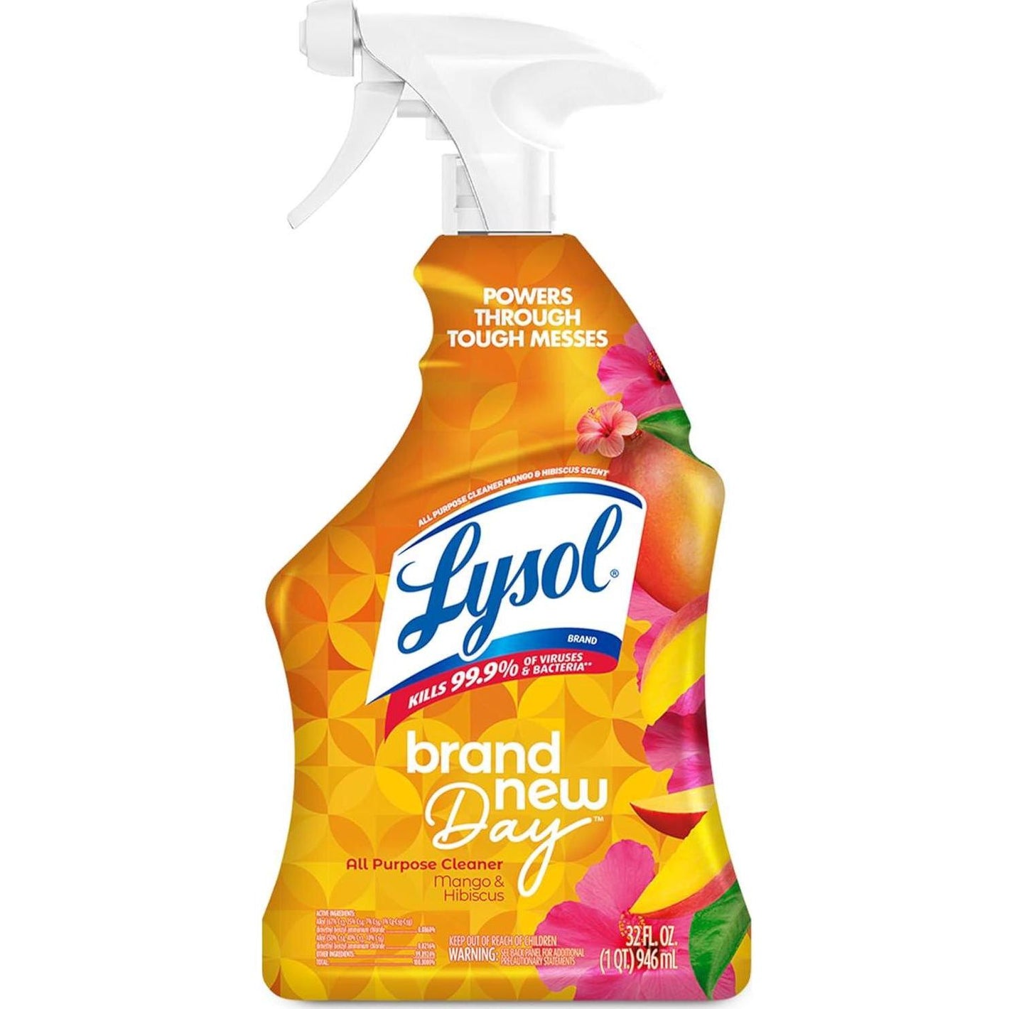 Lysol All Purpose Cleaner Spray, Multi-Purpose Disinfecting Spray, Kitchen & Bathroom Cleaner, Mango & Hibiscus Scent, 32 fl oz