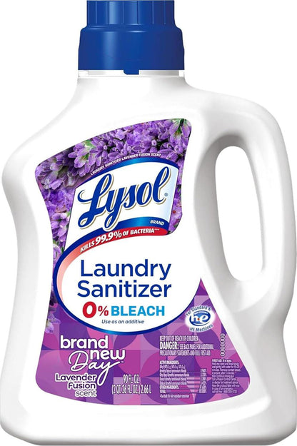 Lysol Disinfectant Laundry Sanitizer & Scent Booster, Lavender Scent, 90 fl oz, Kills Bacteria & Viruses