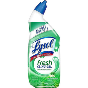Lysol Toilet Bowl Cleaner Gel, Forest Rain Scent, Cleans & Disinfects, Stain Removal, 24oz