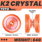 MAGICYOYO K2 Plus Crystal Yoyo, Professional Fingerspin Trick Yoyo For Kids/Adults, Responsive Yoyo For Beginner, Replacement Unresponsive Bearing With 6 Yoyo Strings+Bearing Remover (Crystal Orange),