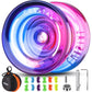 MAGICYOYO K2 Responsive Yoyo For Kids, Professional Plastic Crystal Yoyo For Beginner , Dual Purpose Yoyo Replacement Unresponsive Yoyo Bearing With 12 Yoyo Strings + Yoyo Case Bag (Crystal Gradient),