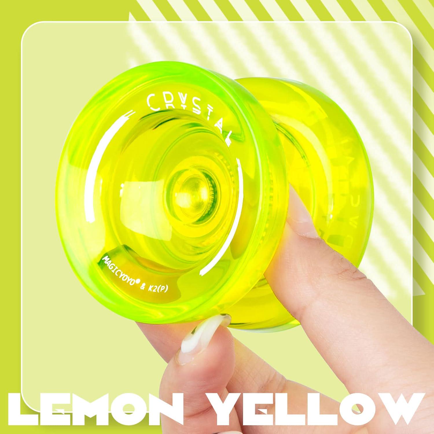 MAGICYOYO Responsive Yoyo K2 Crystal Yoyo For Kids, 3 Pack Professional Yoyo For Kids Beginner, Dual Purpose Plastic Yo Yos For Adults With Unresponsive Bearing + Accessories (Pink + Yellow + White),