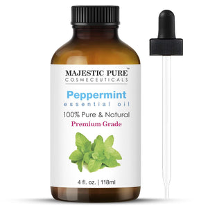 Majestic Pure Peppermint Essential Oil, 100% Pure and Natural, Premium Grade, for Diffusers & Aromatherapy, 4 fl oz