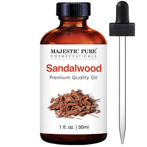 Majestic Pure Sandalwood Essential Oil, 100% Pure & Natural, Premium Grade, Hair Care, Home Diffusers, Skin, Aromatherapy, Massage & Humidifiers, 1 Fl Oz