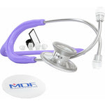 MDF Instruments, Acoustica Lightweight Stethoscope For Doctors, Nurses, Students, Home Health Use, Adult, Dual Head, Pastel Purple Tube, Silver Chestpiece-Headset, MDF747XP07,