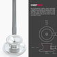 MDF Instruments, Acoustica Lightweight Stethoscope For Doctors, Nurses, Students, Home Health Use, Adult, Dual Head, Grey Tube, Silver Chestpiece-Headset, MDF747XP12,