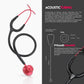 MDF Instruments, Acoustica Lightweight Stethoscope For Doctors, Nurses, Students, Home Health Use, Adult, Dual Head, Black Tube, Red Chestpiece-Headset, MDF747XPR11,