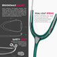 MDF Instruments, Acoustica Lightweight Stethoscope For Doctors, Nurses, Students, Home Health Use, Adult, Dual Head, Dark Green Tube, Silver Chestpiece-Headset, MDF747XP09,