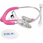 MDF Instruments, Acoustica Lightweight Stethoscope For Doctors, Nurses, Students, Home Health Use, Adult, Dual Head, Fuchsia Tube, Silver Chestpiece-Headset, MDF747XP32,