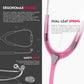 MDF Instruments, Acoustica Lightweight Stethoscope For Doctors, Nurses, Students, Home Health Use, Adult, Dual Head, Pink Tube, Silver Chestpiece-Headset, MDF747XP01,
