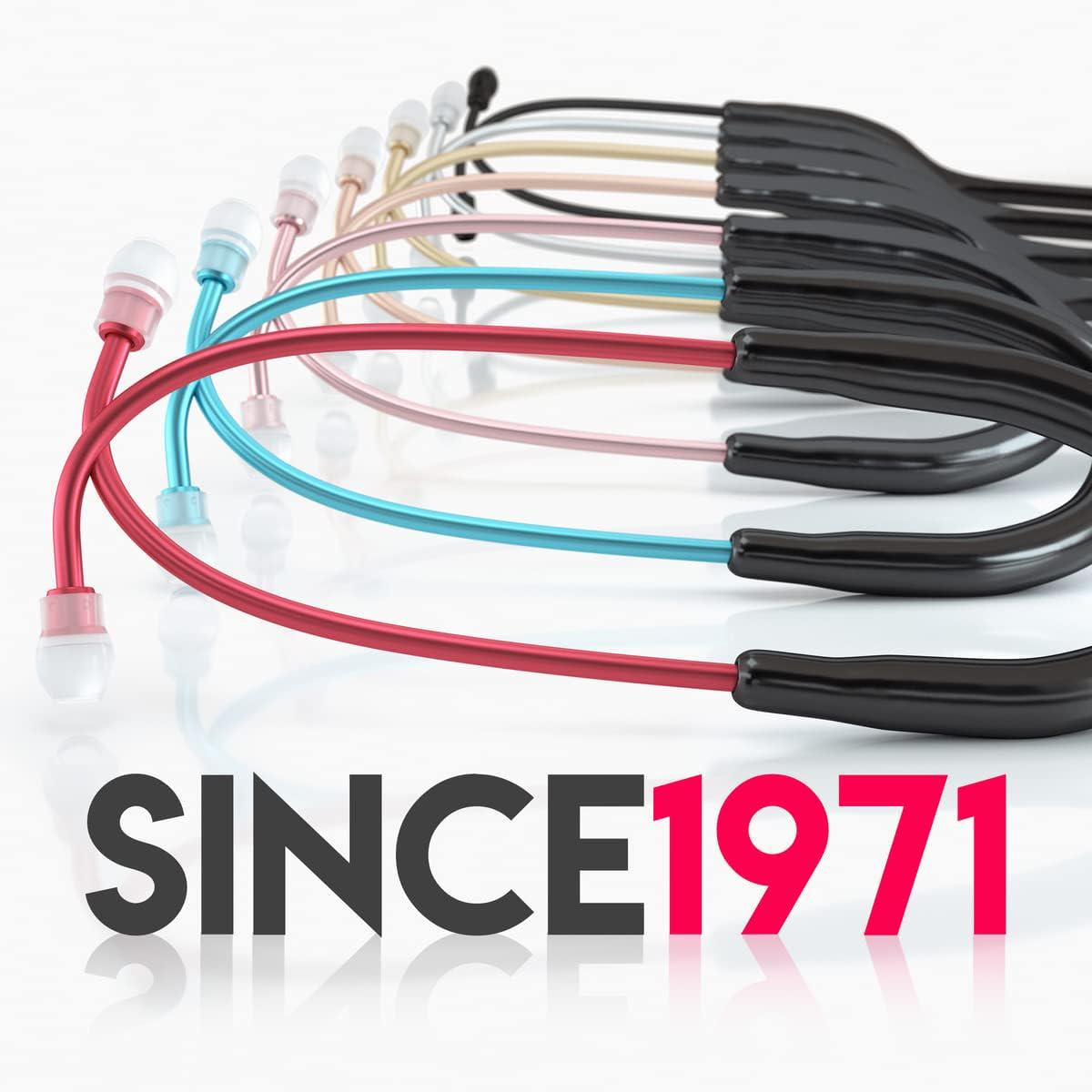 MDF Instruments Engravable - Acoustica Lightweight Custom Stethoscope For Doctors, Nurses, Students, Home Health Use, Adult, Dual Head, Black Tube, Aqua Chestpiece-Headset, MDF747XPAQ11-ENGRAVING,