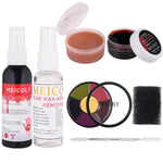 MEICOLY 7Pcs SFX Special Effects Makeup Kit,Helloween Cosplay Makeup,6 Color Bruise Makeup Palette+Coagulated Blood+Fake Blood Splatter+Black Stipple Sponge+Scar Wax With Spatula Tool+Scar Wax Remover,