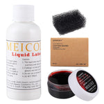MEICOLY Liquid Latex Face Body Paint 2.1 Oz,Halloween Fake Blood Scar Wound Makeup,Subtle Wrinkle Special Effects Makeup Kit,with Coagulated Blood Gel(1.06Oz),Stipple Sponge,100pcs Cotton Swabs,Clear,