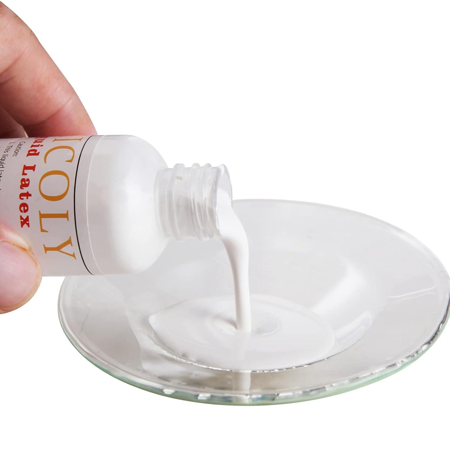 MEICOLY Liquid Latex Face Body Paint 2.1 Oz,Halloween Fake Blood Scar Wound Makeup,Subtle Wrinkle Special Effects Makeup Kit,with Coagulated Blood Gel(1.06Oz),Stipple Sponge,100pcs Cotton Swabs,Clear,