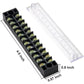 MILAPEAK 10pcs (5 Sets) 12 Positions Dual Row 600V 15A Screw Terminal Strip Blocks With Cover + 400V 15A 12 Positions Pre-Insulated Terminals Barrier Strip (Black And Red),