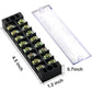 MILAPEAK 8pcs (4 Sets) 8 Positions Dual Row 600V 25A Screw Terminal Strip Blocks With Cover + 400V 25A 8 Positions Pre-Insulated Terminals Barrier Strip (Black And Red),