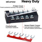 MILAPEAK Terminal Block And Strip - 6 Sets 4/5/6 Positions 600V 25A Dual Row Wire Screw Terminal Strip Block With Cover + 400V 25A Pre-Insulated Terminals Barrier Strips Jumpers (Black And Red),