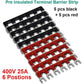 MILAPEAK Terminal Block And Strip - 5pcs 6 Positions 600V 25A Dual Row Screw Terminal Strip With Cover + 10pcs 400V 25A 6 Positions Pre-Insulated Terminal Barrier Jumper Strips Black And Red,
