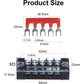 MILAPEAK Terminal Block And Strip - 10pcs (5 Sets) 5 Positions Dual Row 600V 15A Screw Terminal Strip Blocks With Cover + 400V 15A 5 Positions Pre-Insulated Terminals Barrier Strip (Black And Red),