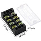 MILAPEAK Terminal Block And Strip - 12pcs (6 Sets) 4 Positions Dual Row 600V 25A Screw Terminal Strip Blocks With Cover + 400V 25A 4 Positions Pre-Insulated Terminals Barrier Strip Black And Red,