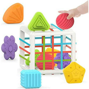 MingKids Montessori Sensory Toys for 1 Year Old, 6 Pcs Baby Shape Sorter Early Learning Gift