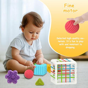 MingKids Montessori Sensory Toys for 1 Year Old, 6 Pcs Baby Shape Sorter Early Learning Gift