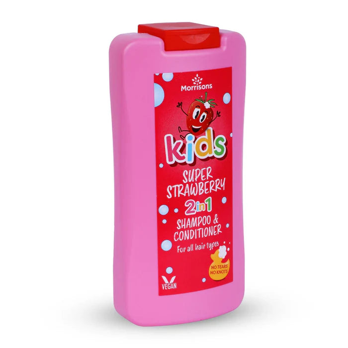 Morrisons Kids Super Strawberry 2-In-1 Shampoo & Conditioner 250ml,5010525153124