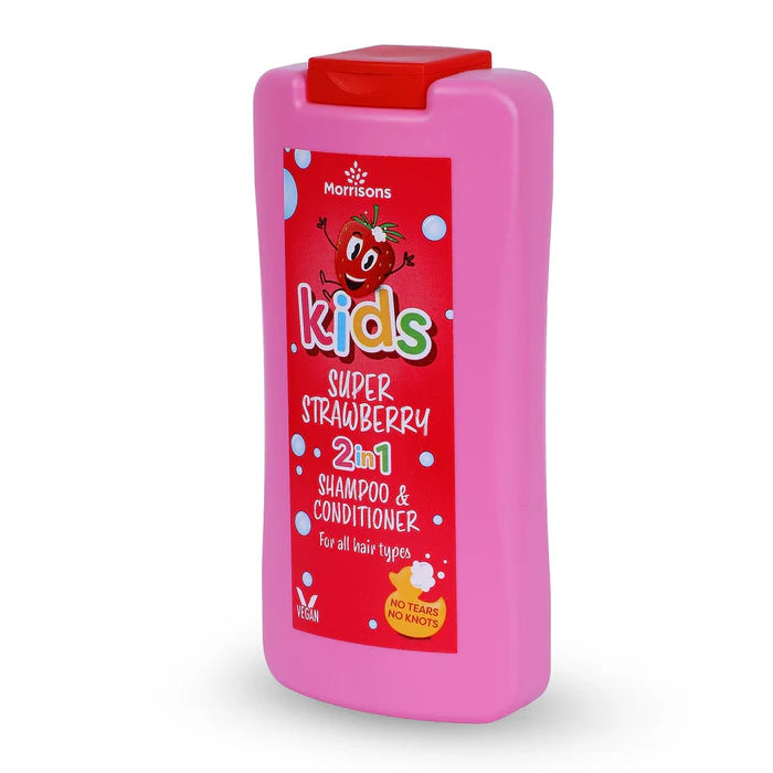 Morrisons Kids Super Strawberry 2-In-1 Shampoo & Conditioner 250ml,5010525153124