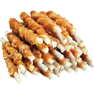 Mon2Sun Rawhide Twist Chicken Hide Dog Treats 5 Inch Sticks Pack of 40 for Small Dogs and Puppies