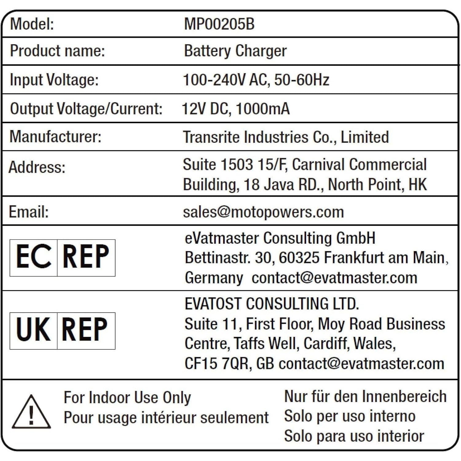 MOTOPOWER MP00205B 12V 1000mA Automatic Battery Charger, Battery Maintainer, Trickle Charger, And Battery Desulfator With Timer Protection - Black Edition,