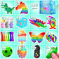 Mozaci 120 Pack Fidget Toys Sensory Set Party Favors for Kids Adults Classroom Autism Stress Relief Bulk