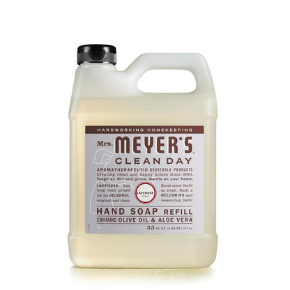 Mrs. Meyer's CLEAN DAY MRS. MEYER'S CLEAN DAY Liquid Hand Soap Refill, Cruelty Free And Biodegradable Formula, Lavender Scent, 33 Fl Oz (Pack Of 1)