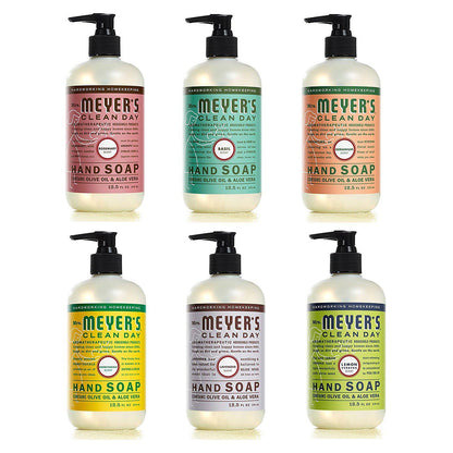Mrs. Meyer's CLEAN DAY MRS. MEYER'S CLEAN DAY Hand Soap Scent Variety Pack, Rosemary + Basil + Geranium + Honeysuckle + Lavender + Lemon Verbena