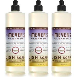 Mrs Meyer’s Clean Day Liquid Dish Soap, Biodegradable Formula, Compassion Flower Scent, 16oz, Pack of 3