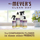 Mrs Meyer’s Clean Day Liquid Dish Soap, Biodegradable Formula, Compassion Flower Scent, 16oz, Pack of 3