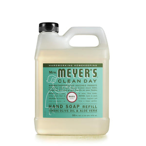 Mrs. Meyer's CLEAN DAY MRS. MEYER'S CLEAN DAY Hand Soap Refill, Made With Essential Oils, Biodegradable Formula, Basil, 33 Fl. Oz