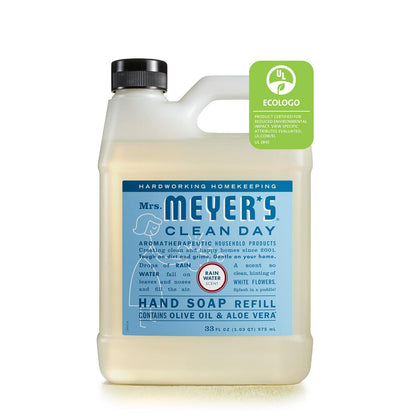 Mrs. Meyer's CLEAN DAY MRS. MEYER'S CLEAN DAY Liquid Hand Soap Refill, Rainwater, 33 OZ